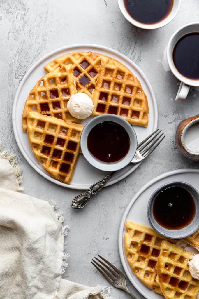 a plate of Dairy Free Waffles on a table