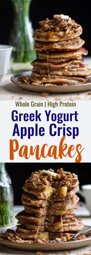 healthy apple pancakes collage photo